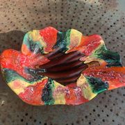 Fruit bowl in glazed ceramic stamped Vallauris, vintage 1960