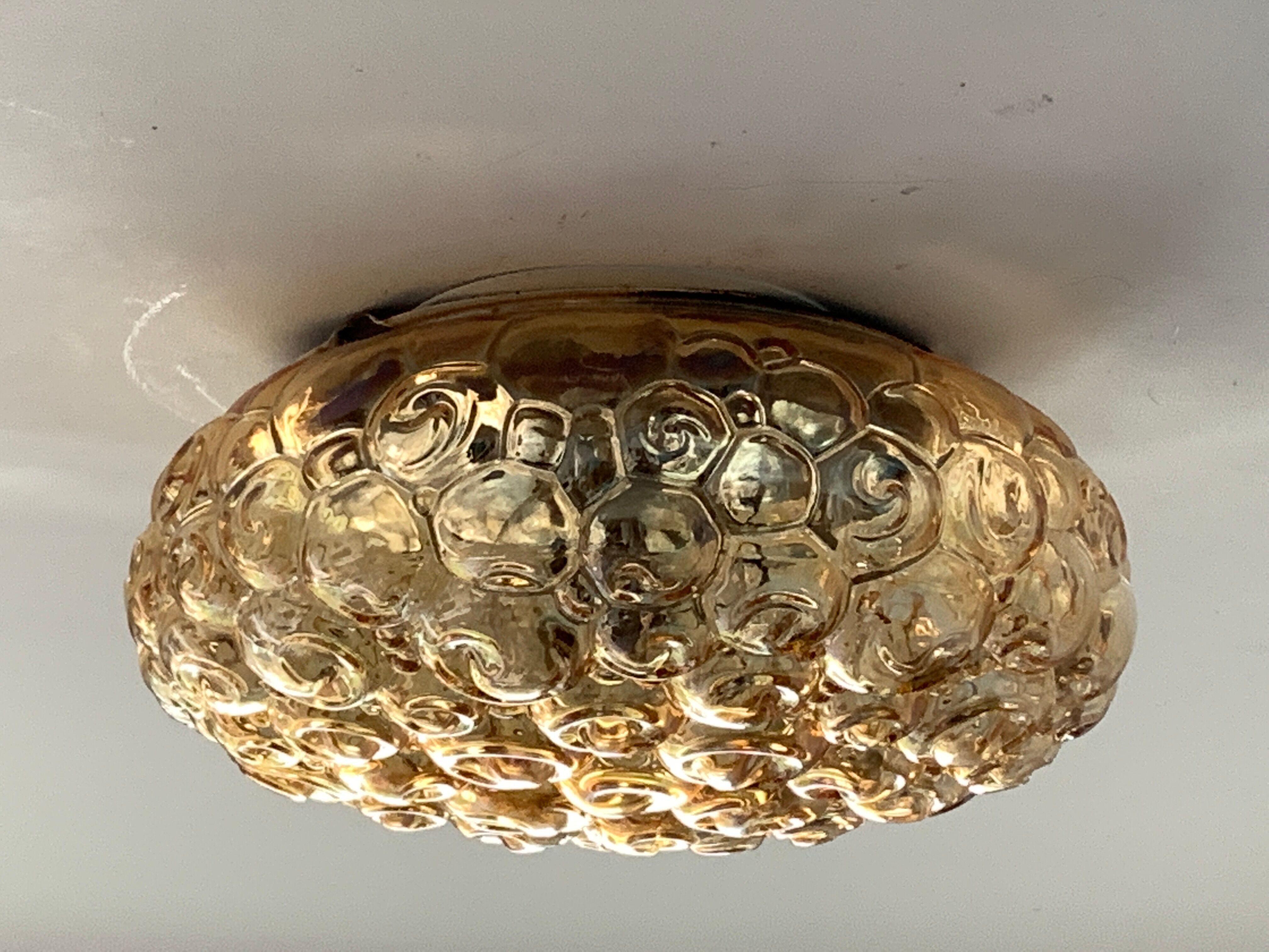 Ceiling lamp or wall lamp in glass, design Helena Tynell, 1960