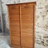 Meuble classeur ancien à rideaux – Années 1920/30 – Hêtre