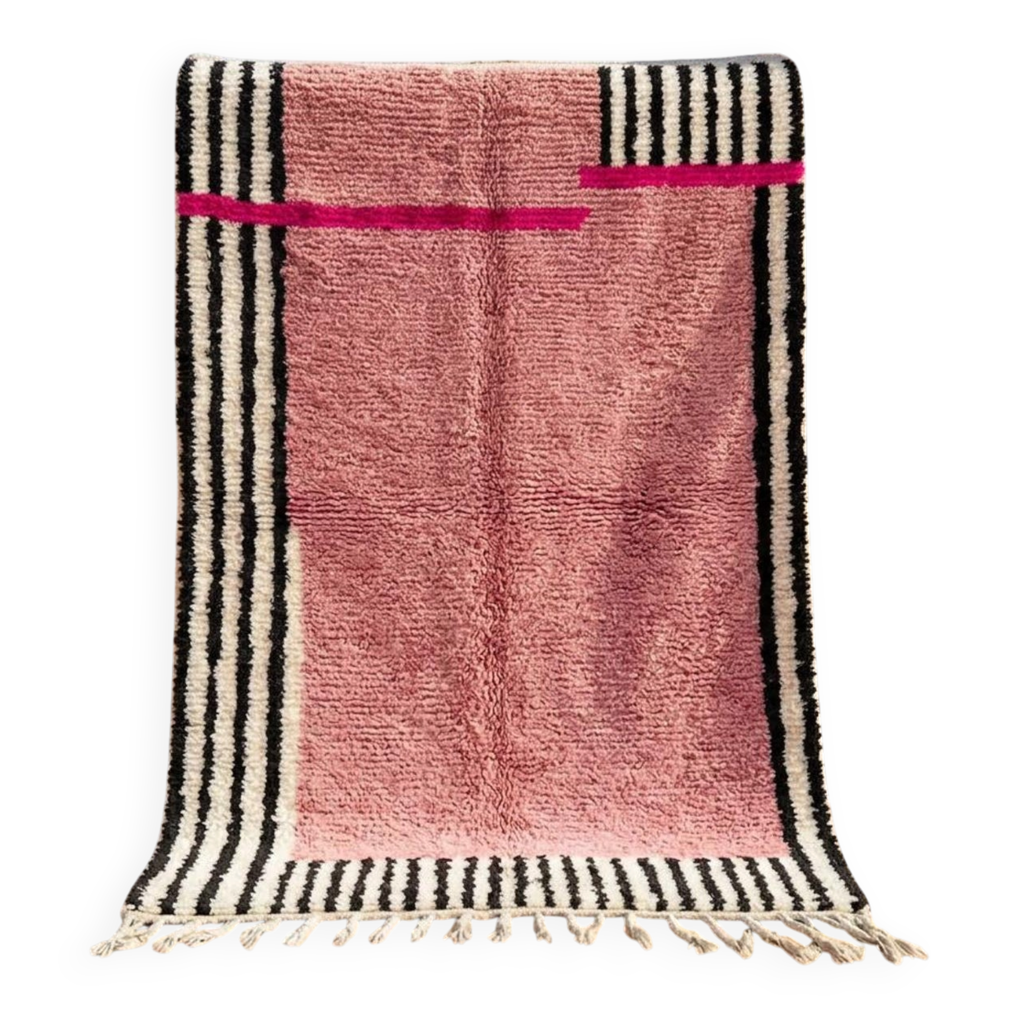Magnificent handmade pink Berber rug 150/250cm