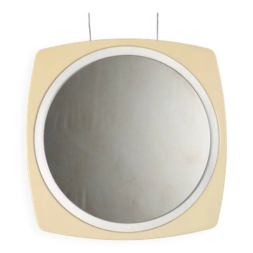 Miroir rond vintage, cadre en plastique, verre, design, Italie, années 1970