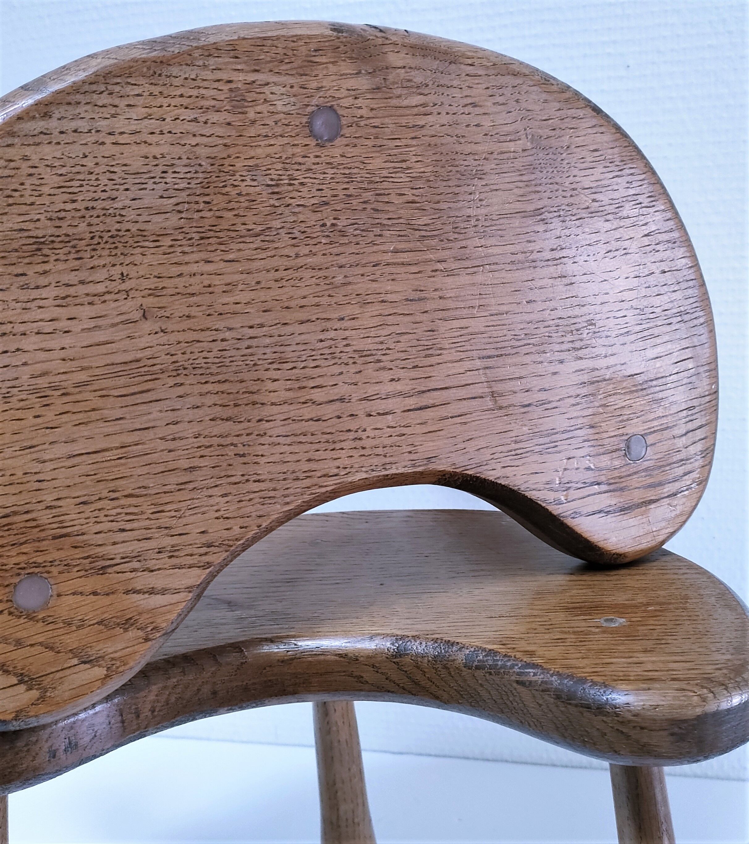 Pair of tripod stools feet solid wood solid wood vintage design