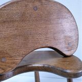 Pair of tripod stools feet solid wood solid wood vintage design