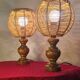 pair of Scandinavian style bedside lamps, vintage design, rope lampshade 3