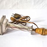 Bougeoir chandelier ancien pied de lampe en argent massif orfèvre suisse a.manz