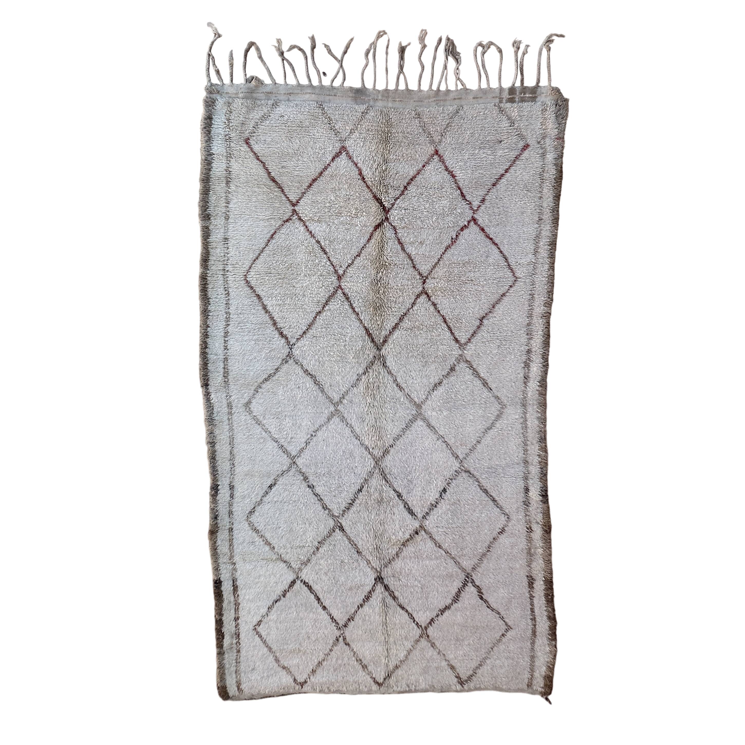 Beni Ourain Moroccan rug white - 300 x 164 cm