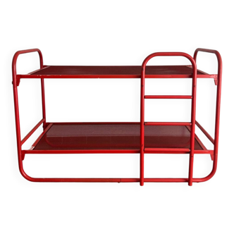 Lit superposé vintage en métal rouge – DICO – 2 couchages 80x190 cm
