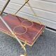 Vintage rolling dessert trolley in red Formica – 1950s/60s