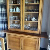 high glass buffet in solid elm - SENAC
