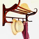 1900 Art Nouveau curved wood cloakroom