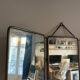 Triptych barber mirror - leather back