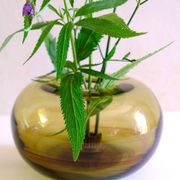 Blown glass ball vase by Claude Morin, Dieulefit France 1979
