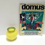 Vase Art Déco en verre jaune et vert dans le style de Josef Hoffmann, Autriche