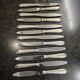 12 Art Deco knives in silver metal mid-20th century with its box