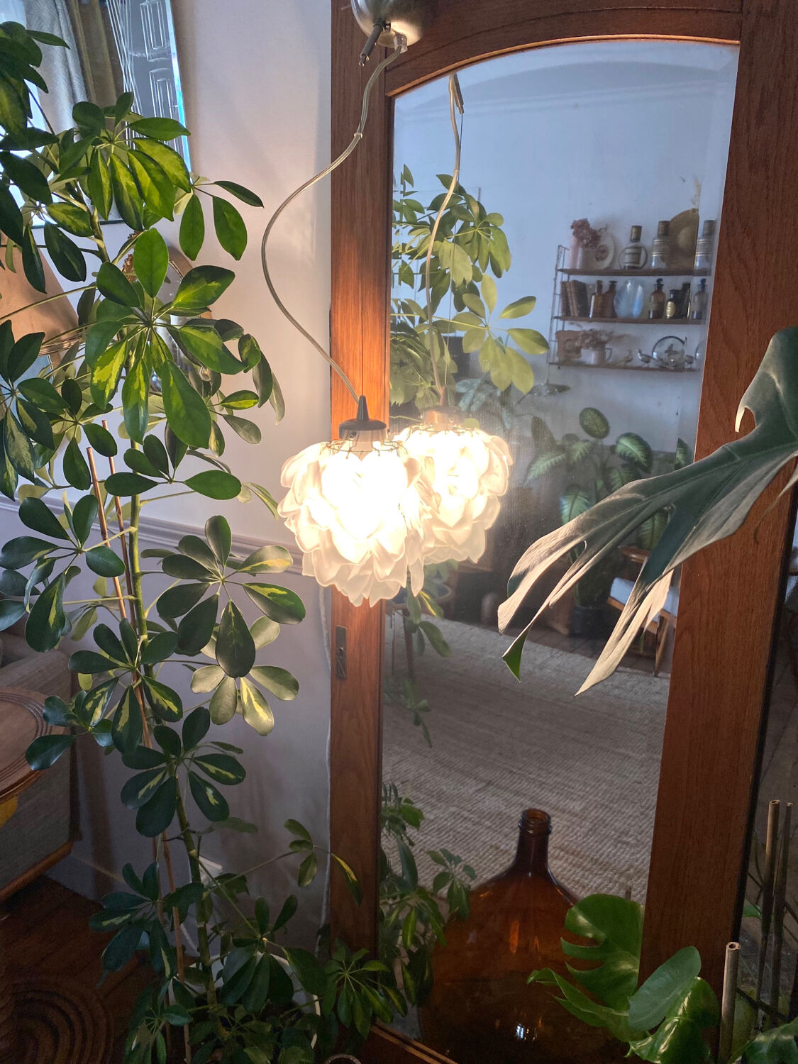 Vintage flower glass pendant chandelier