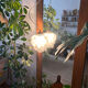 Lustre suspension en verre fleur vintage