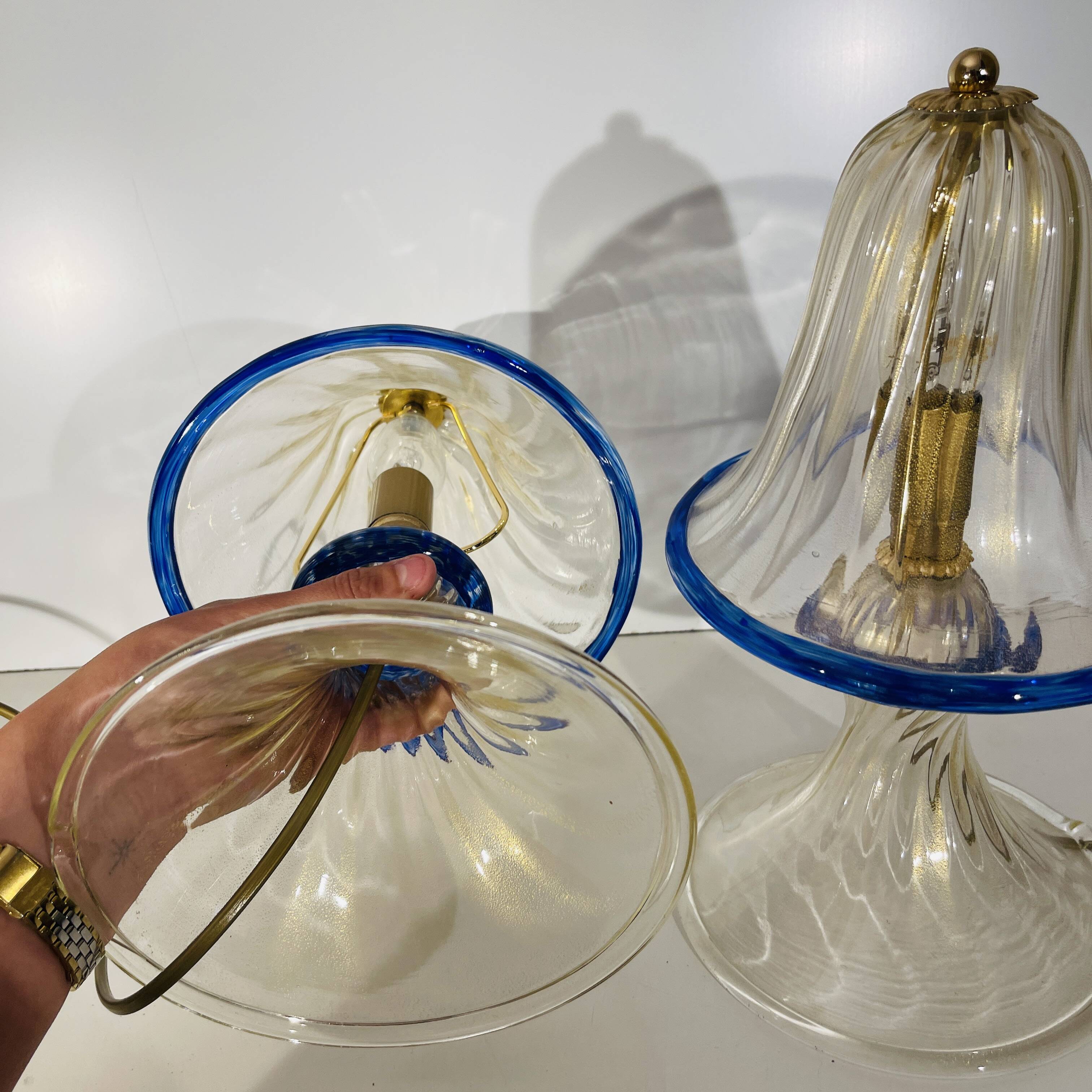 Paire de lampes 'champignon' Hollywood Regency, Barovier & Toso à Murano