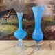 Duo de vases opaline bleue