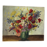 Nature morte aux coquelicots, huile sur toile signé