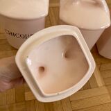 3 pots a epices ancien en faïence rose pale de saint amandinoise