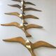 Lot de 7 oiseaux laiton vintage 1960