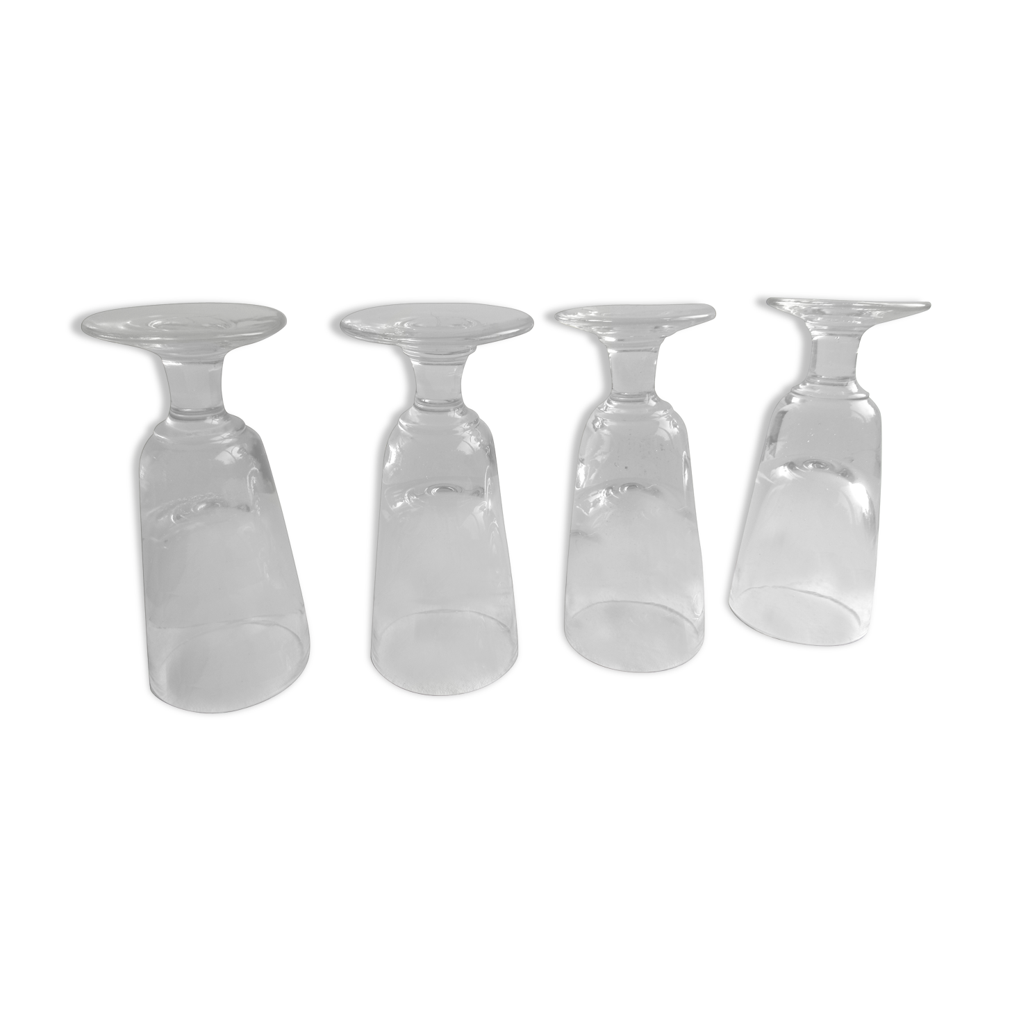 4 old coffee glasses