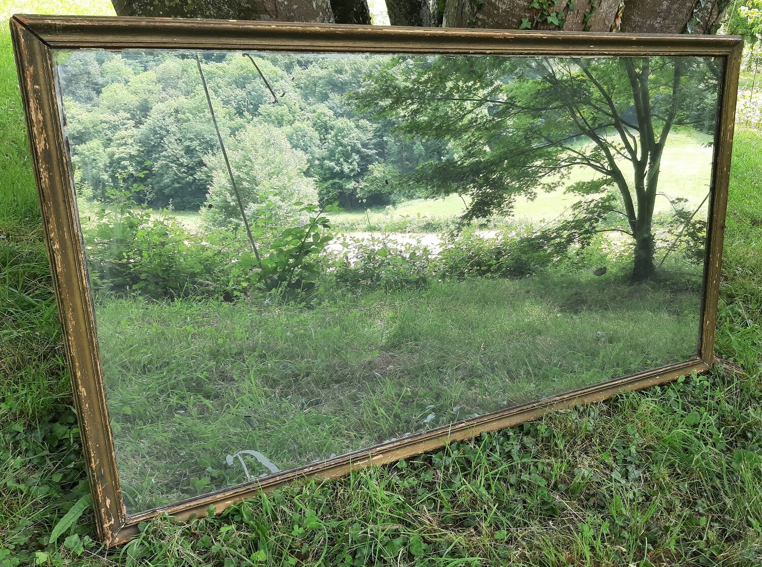 Antique mercury mirror. (Fireplace mirror)