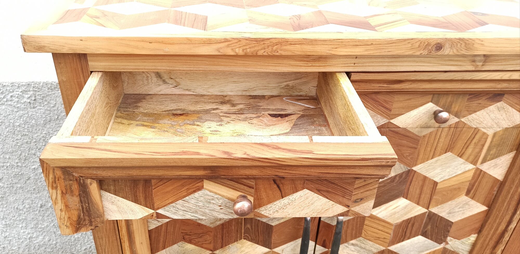 Chest of drawers wooden marquetry, two doors, two drawers