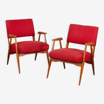 Paire de fauteuils en bois des années 1960