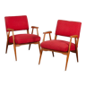Paire de fauteuils en bois des années 1960