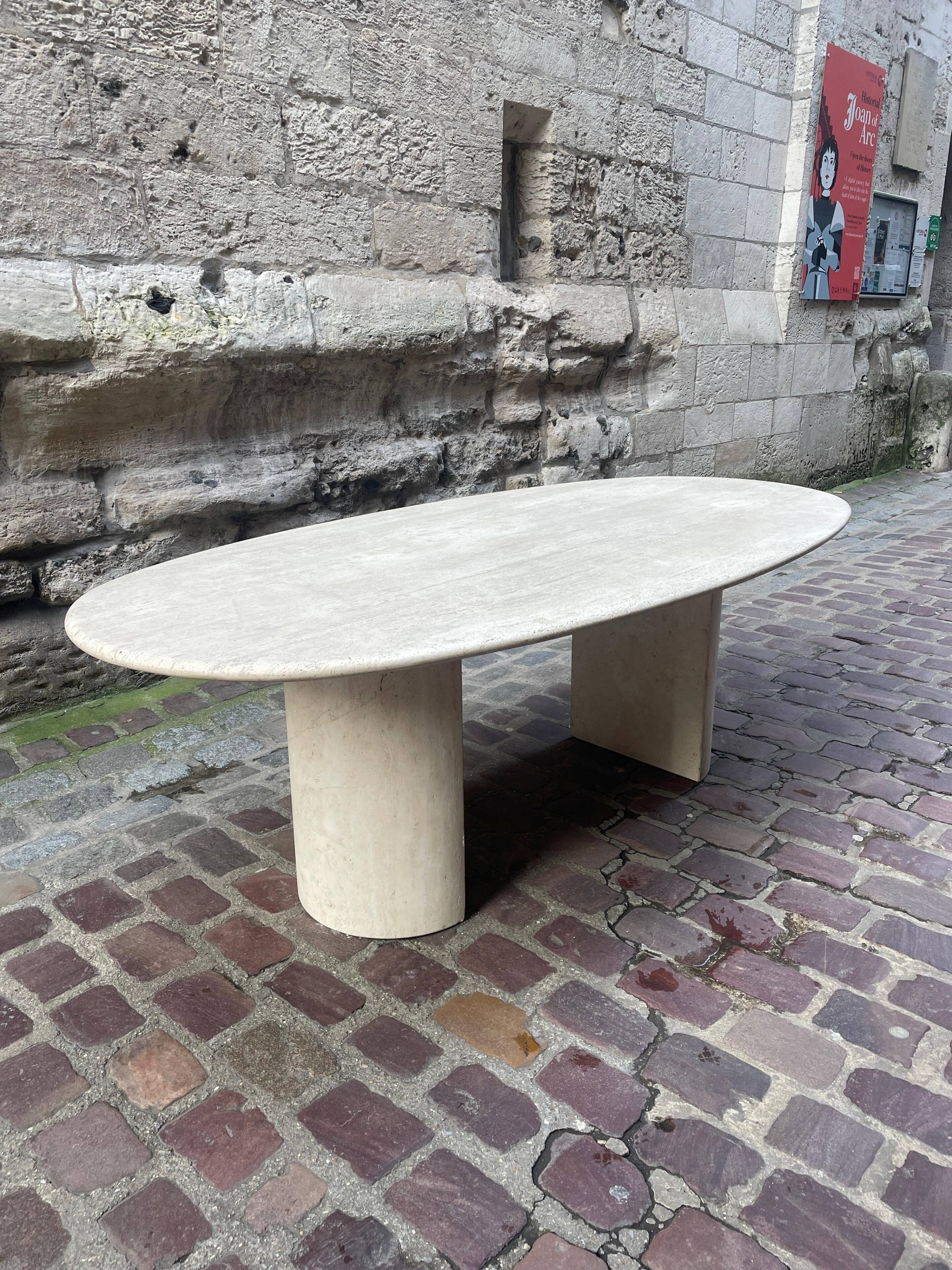 Table en travertin des années 60
