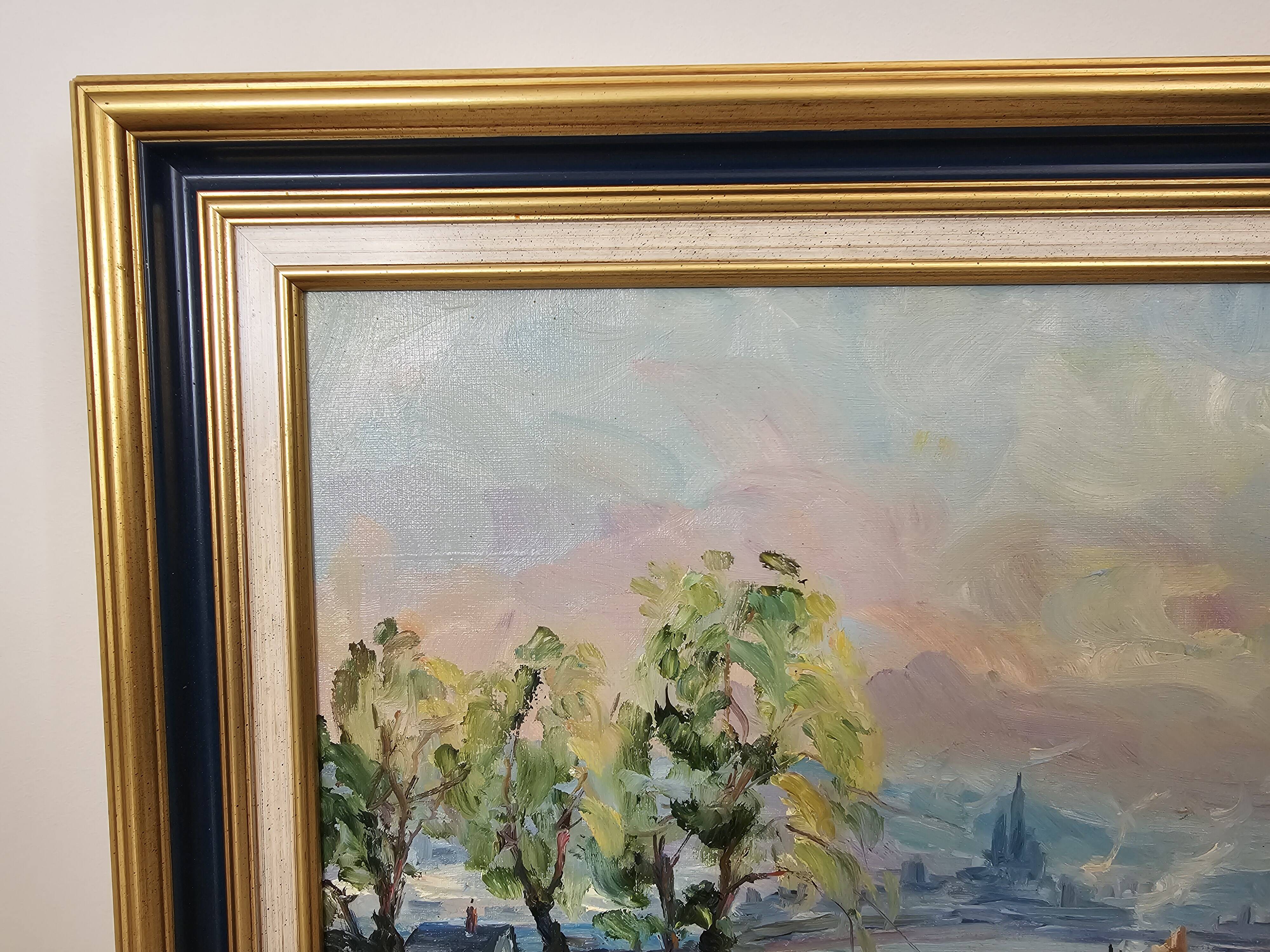 Oil painting on canvas - Normandy - Duclair signed Yves Bouffigny 1997