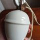 Vintage "rise and fall" lamp in opaline and porcelain