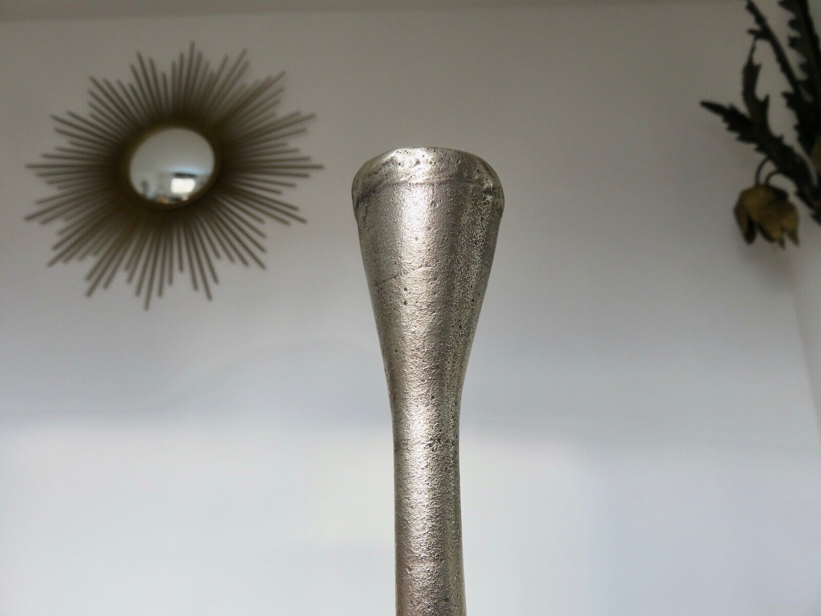 Modernist candle holder in solid bronze 1970