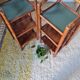 Pair of rattan shelves - antique bedside tables