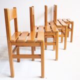 4 solid pine chairs