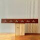Vintage wooden wall coat rack - 6 double hooks