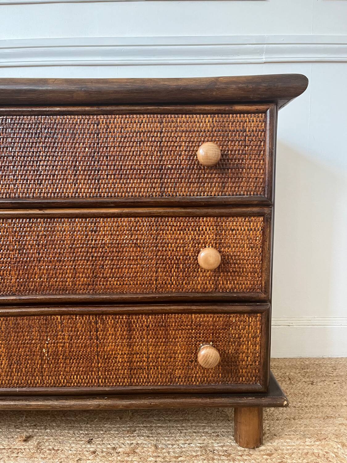 Commode en bambou et rotin, 1980