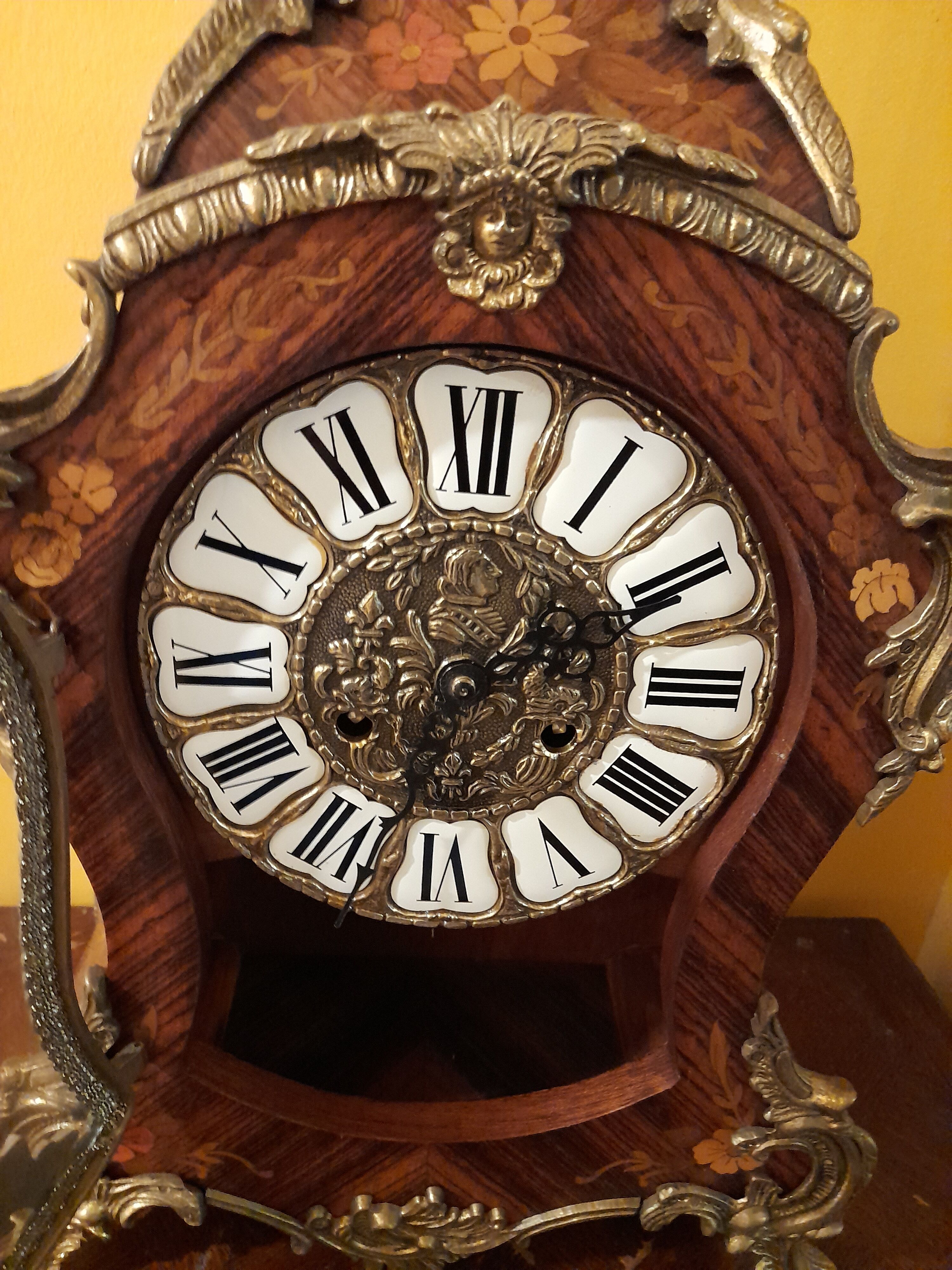 Louis XVI style cartel in Boulle marquetry