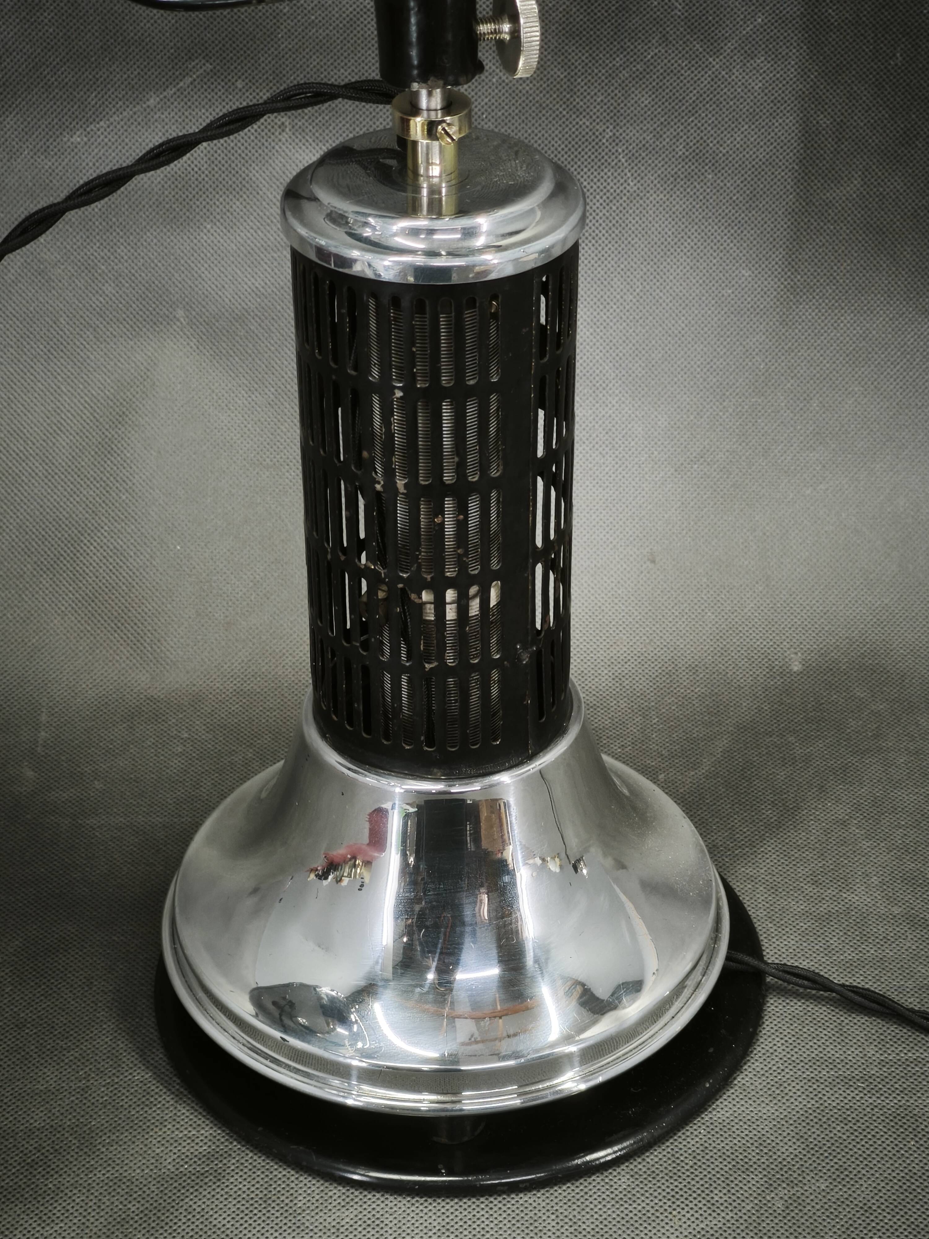 1930s Bauhaus Hanau Quartz Chrome Adjustable Table Lamp, Germany