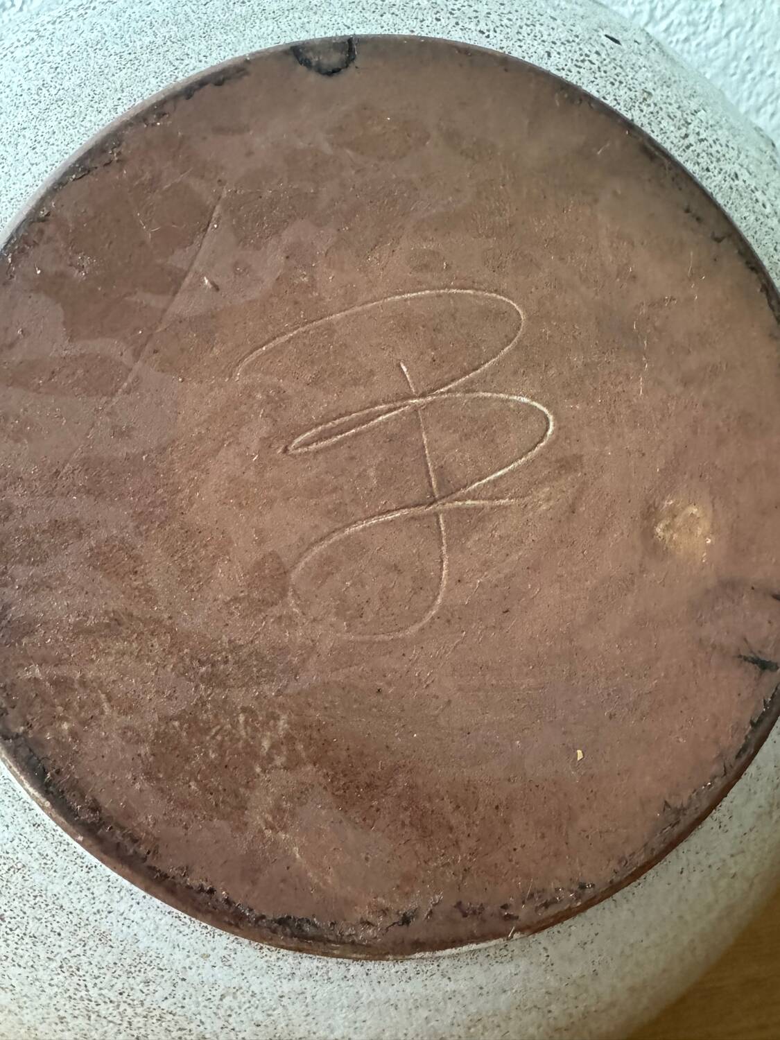 Large glazed stoneware bowl from the 60s