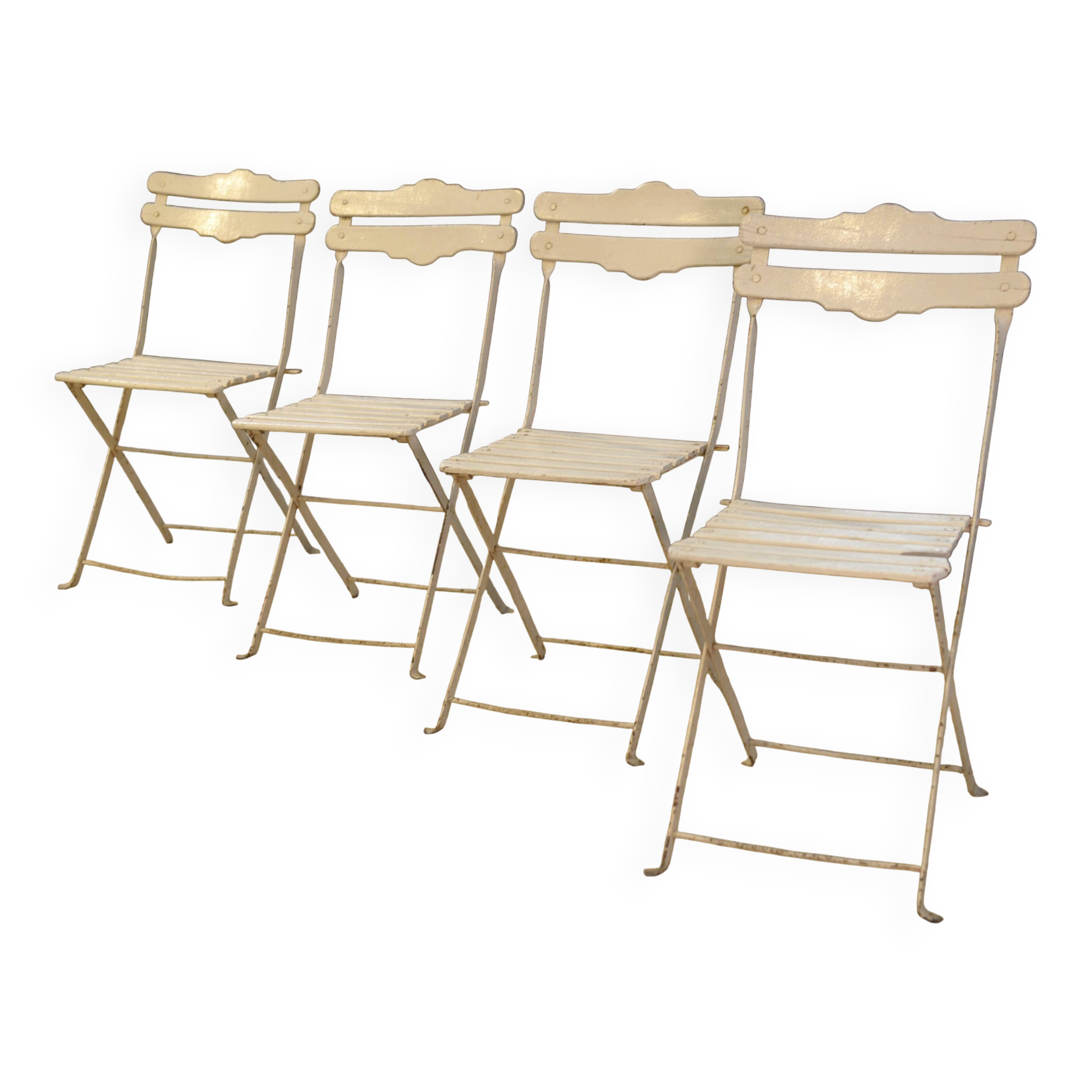 Set of 4 folding garden chairs from the 1960s.