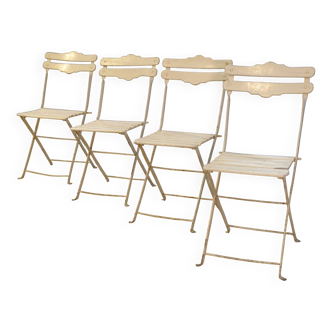Set of 4 folding garden chairs from the 1960s.