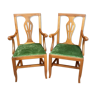 Paire de fauteuils de bureau Napoléon III en merisier