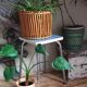 Foot stool in chromed metal, seat in Formica 60s