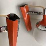 Set of two vintage orange wall lights from the 70s