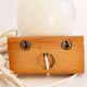 Pair of pine and opaline wall lights, 70s/80s