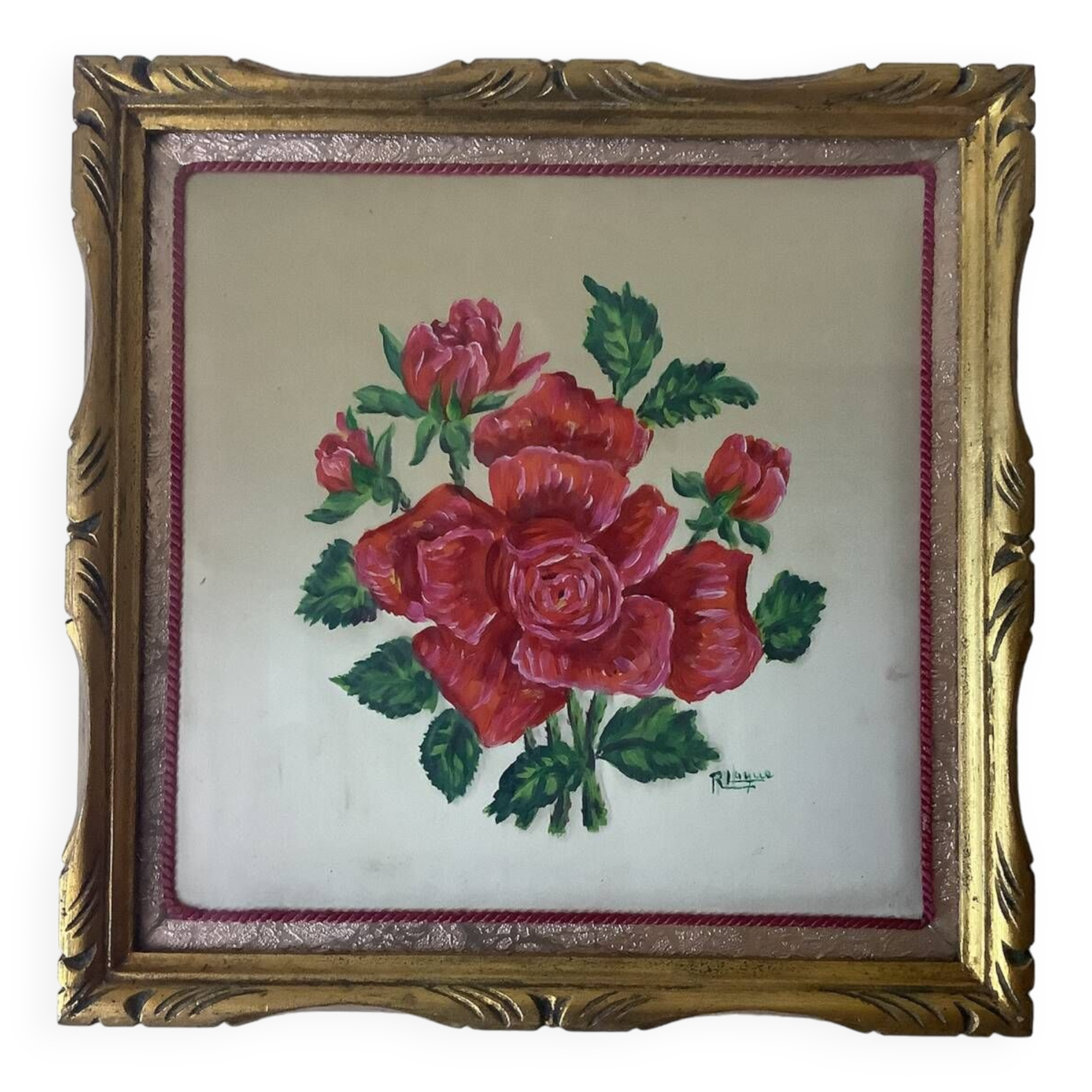 Framed silk painting