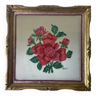 Framed silk painting