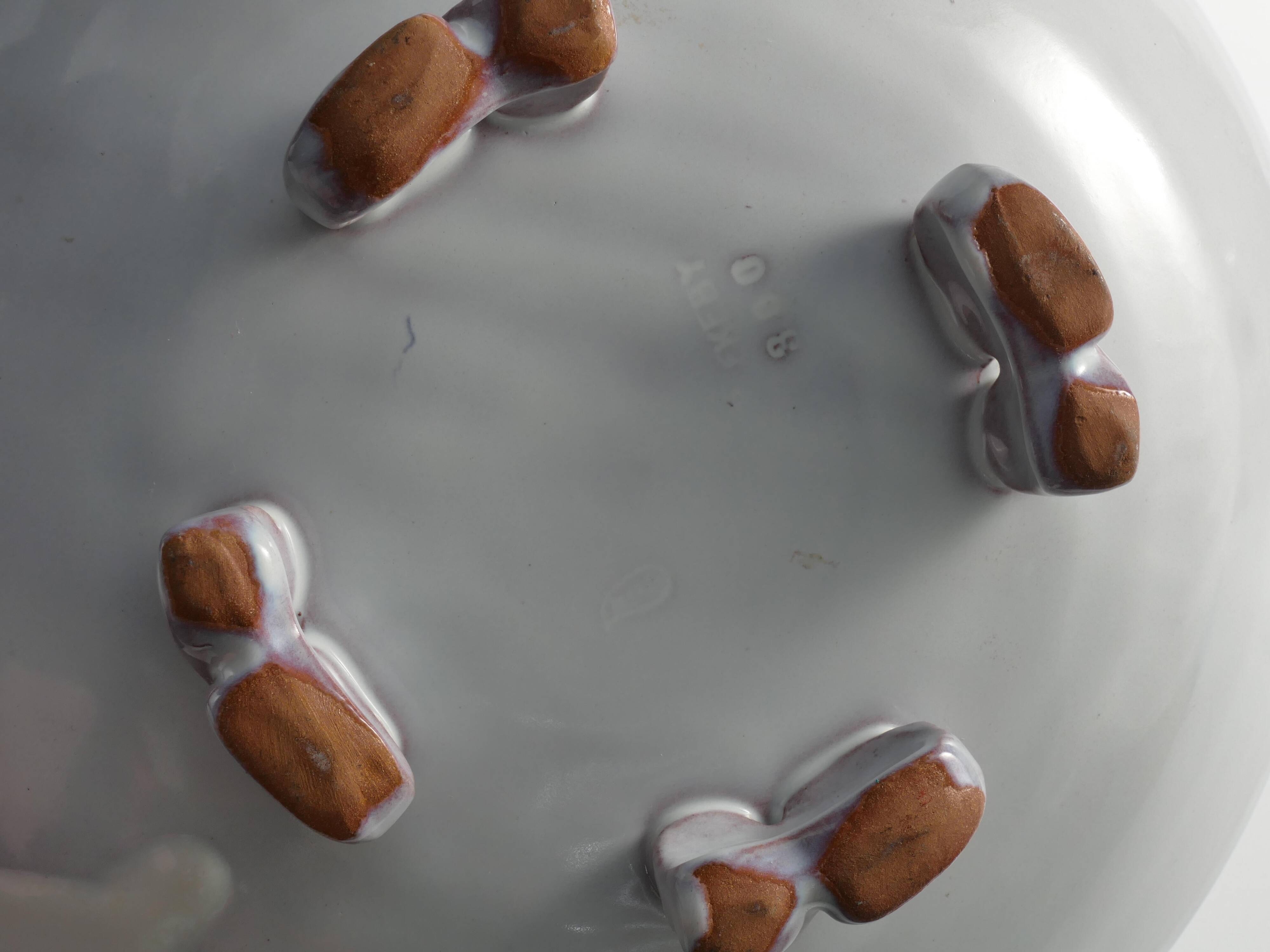 Art Deco White Earthenware Mermaid Bowl "300" by Mari Simmulson for Upsala-Ekeby